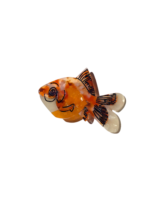 Hand-painted Goldfish Barrette Hair Clip | Eco-Friendly