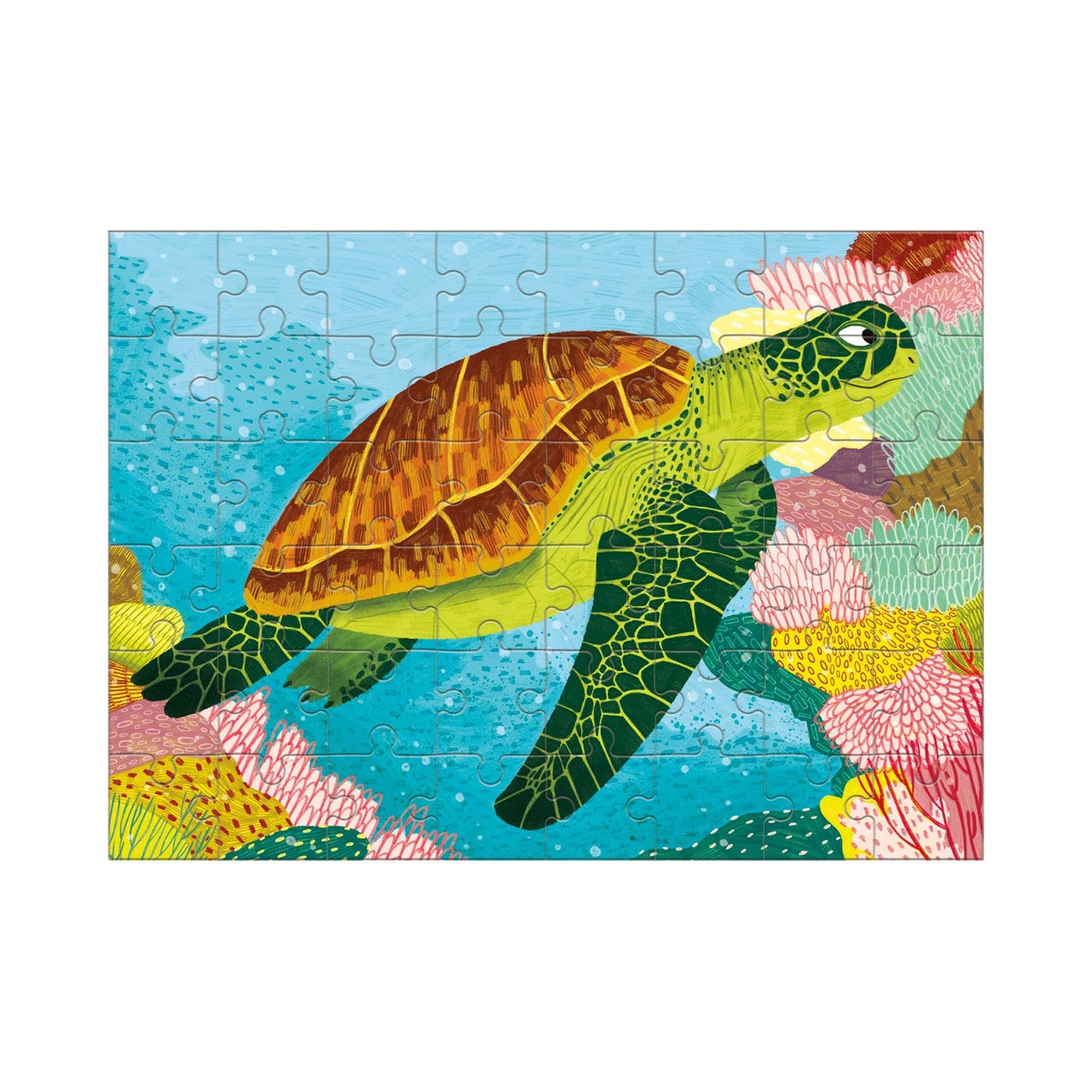 Green Sea Turtle Mini Puzzle + 8" Plush Turtle