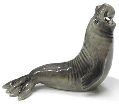 Elephant Seal Northern Rose Porcelain Mini Figurine