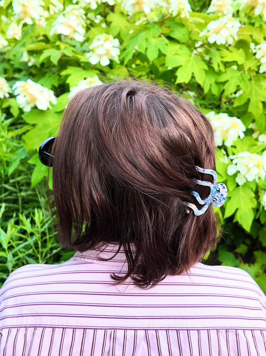 Hand-Painted Mini Octopus Claw Hair Clip | Eco-Friendly