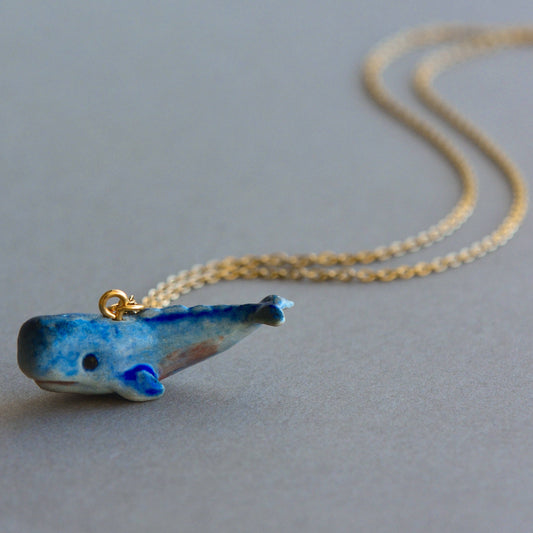 Porcelain Blue Whale Necklace