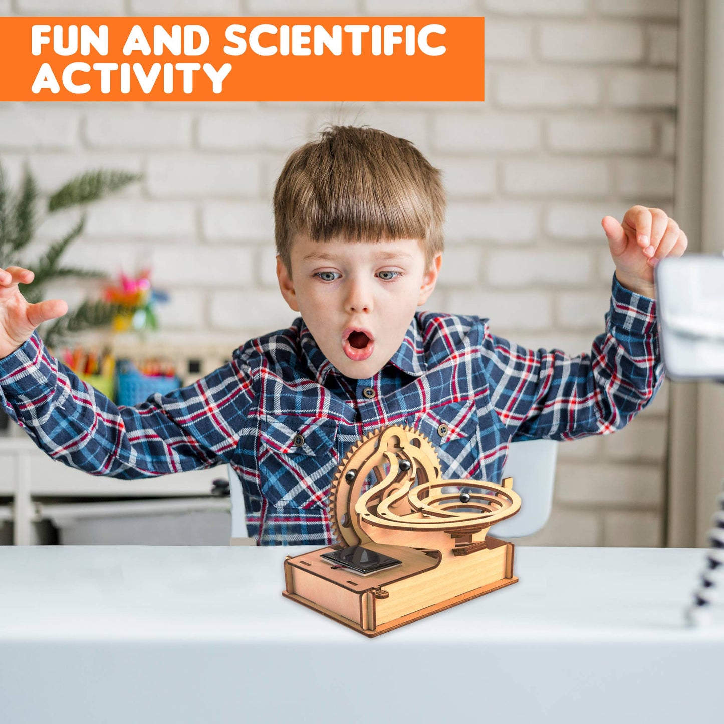 Solar Wooden Marble Run - Battery and Solar Powered