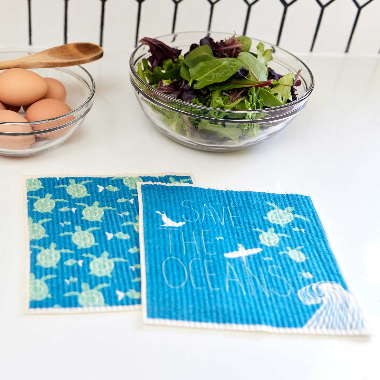 SAVE THE OCEANS Reusable Dishcloth, Set of 2