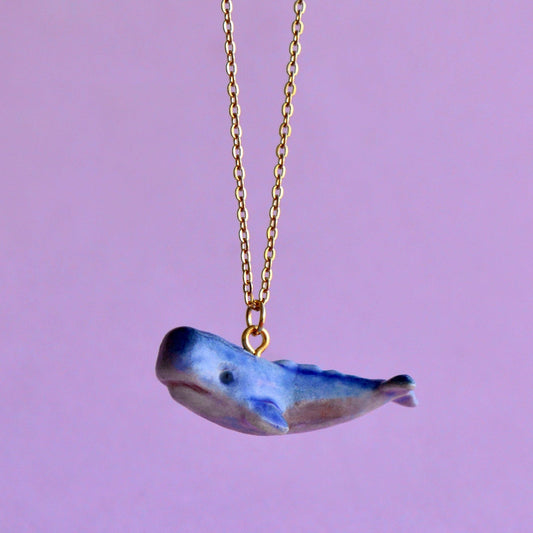 Porcelain Blue Whale Necklace