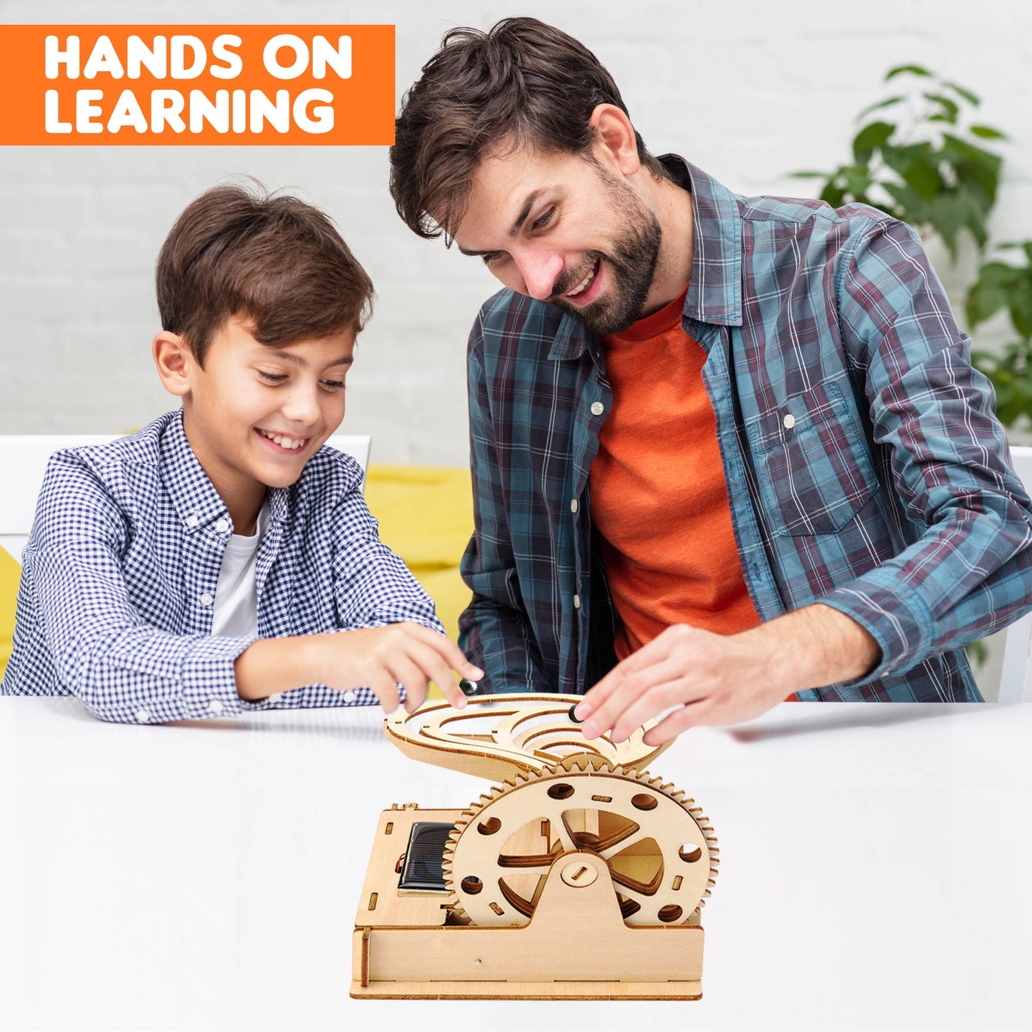 Solar Wooden Marble Run - Battery and Solar Powered