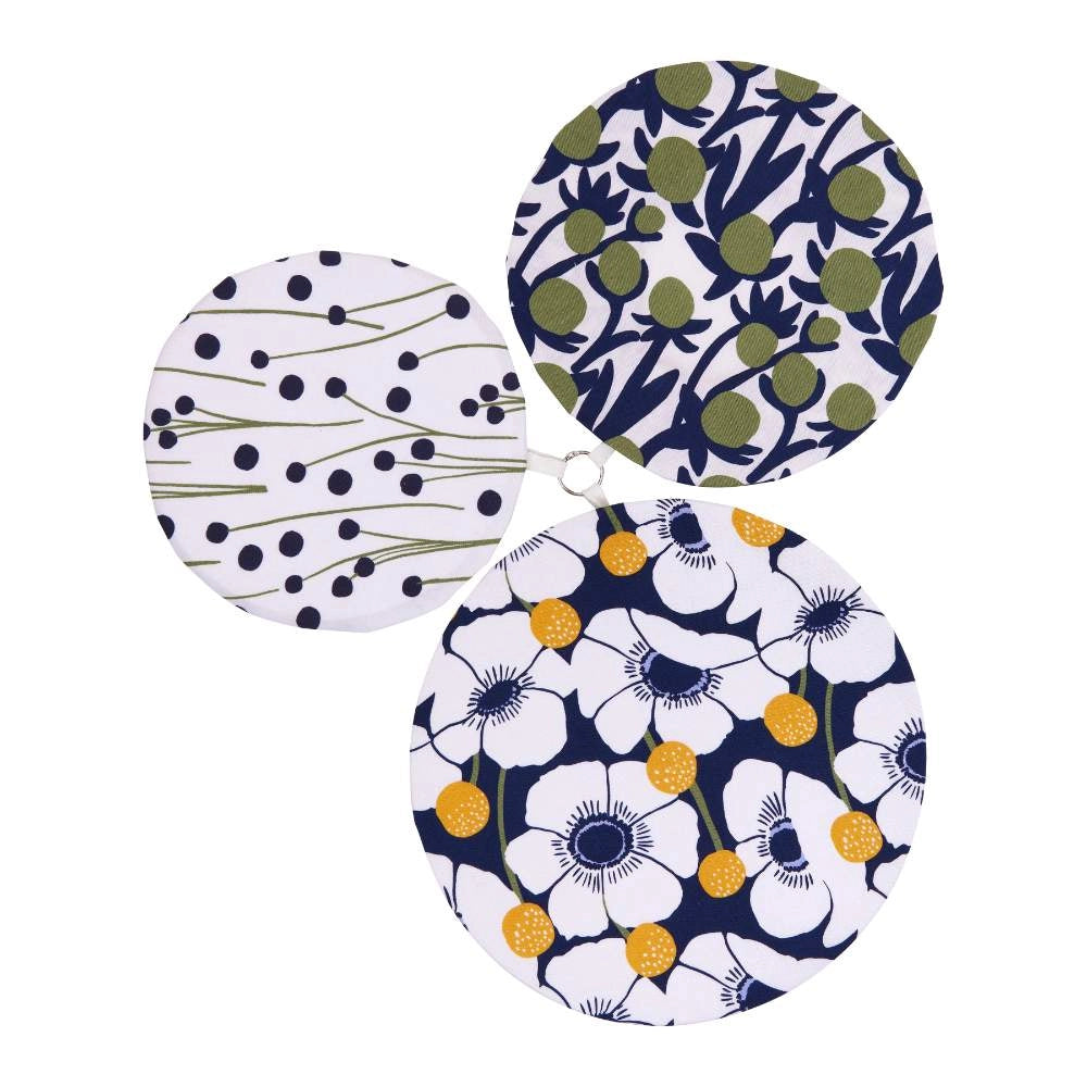 Cotton Dish Covers, set of 3