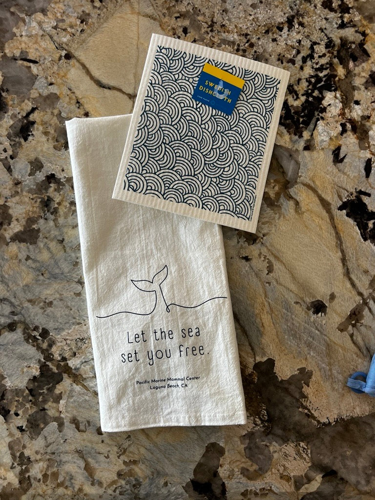 PMMC Tea Towel and Swedish Dishcloth Set