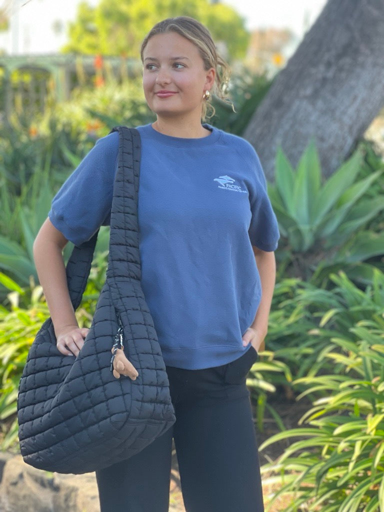 Quilted Carry-all Bag with Sea Lion Bag Charm