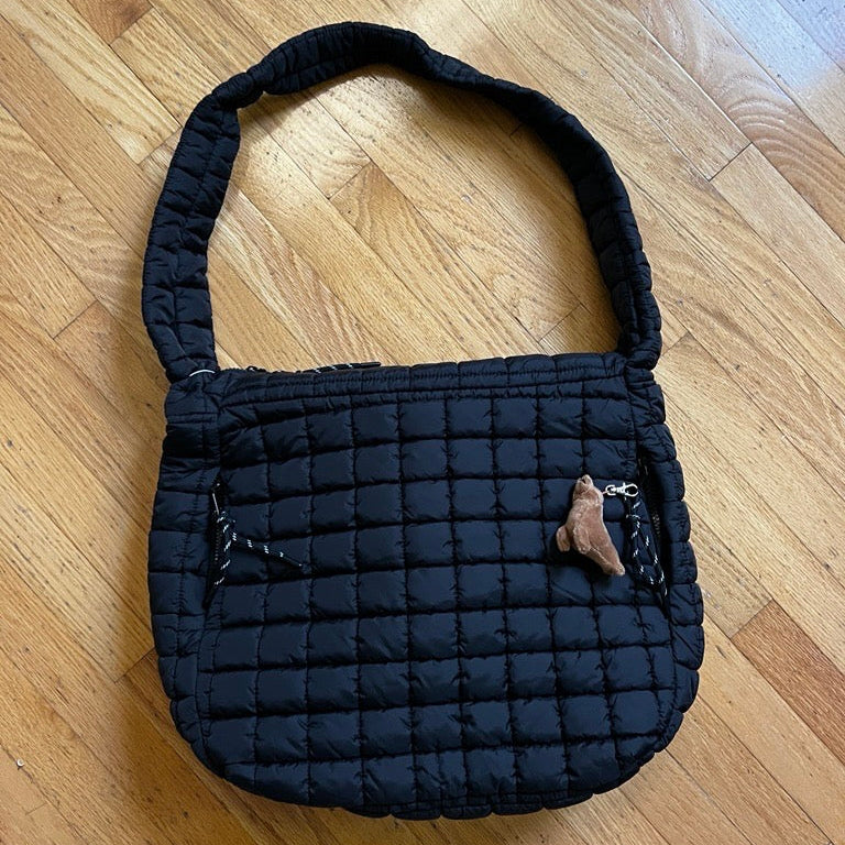 Quilted Carry-all Bag with Sea Lion Bag Charm