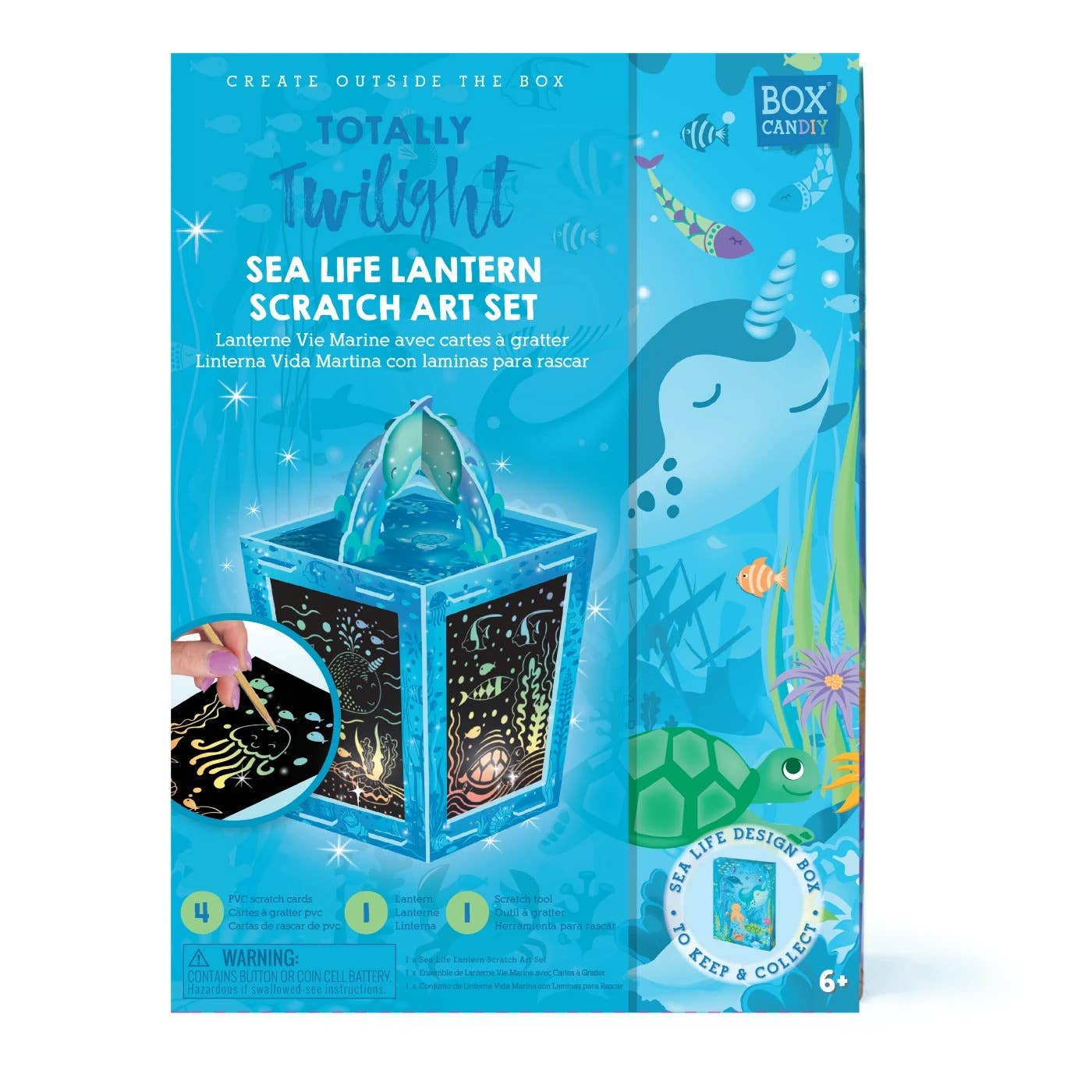 Totally Twilight Sea Life Scratch Art Lantern