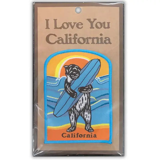 I Love You California Surf Bear Patch